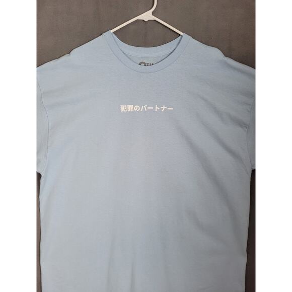 9TH LIFE Wanted Mens Tee Light Blue Short Sleeve T-Shirt XXL - Picture 3 of 9